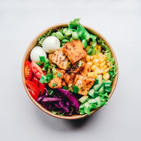 Nourishing grain bowl with roasted vegetables